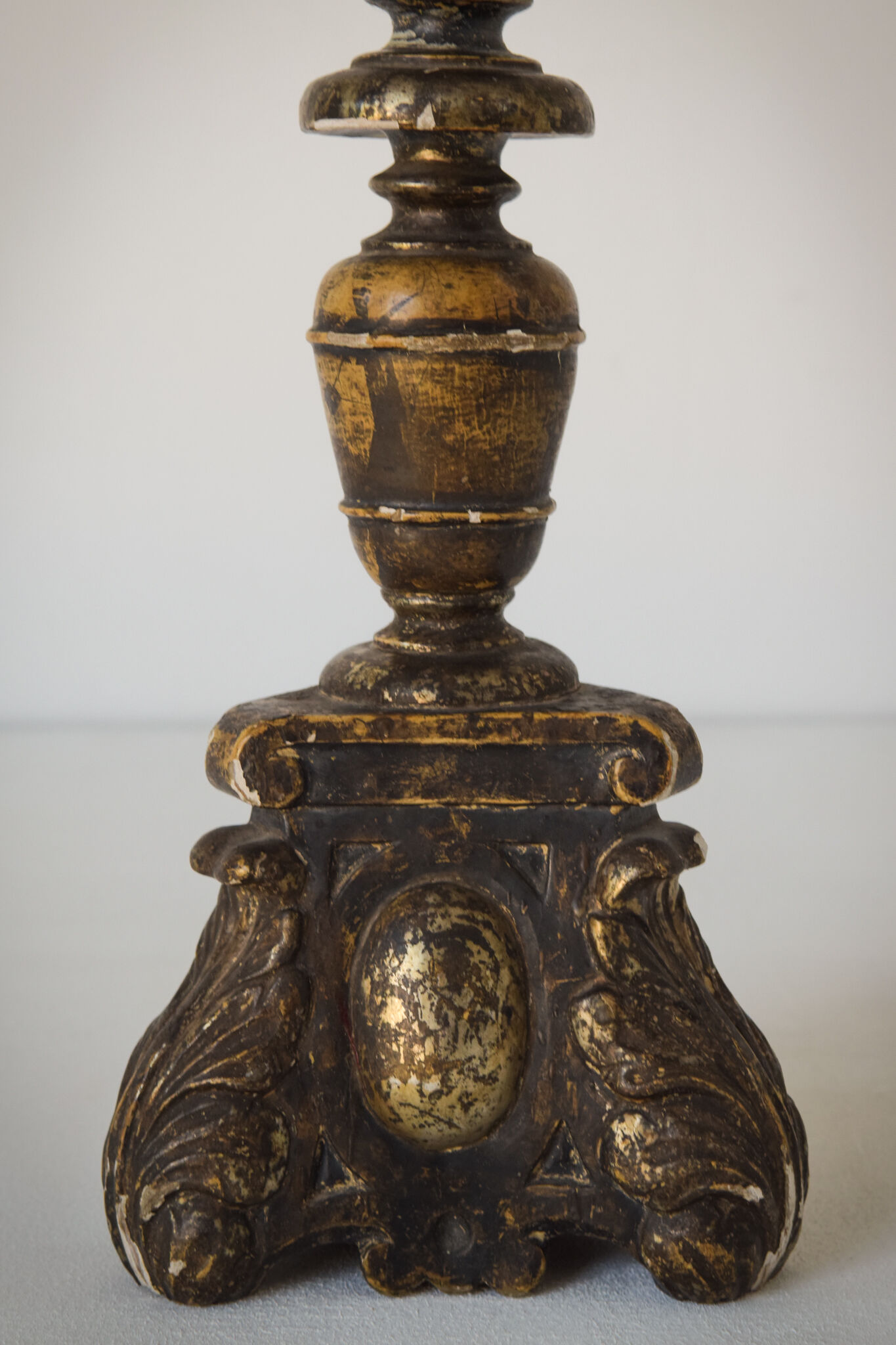 18th Century Gilded Wood Candlestick