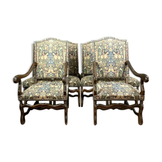Louis XIII seating series made of natural wood