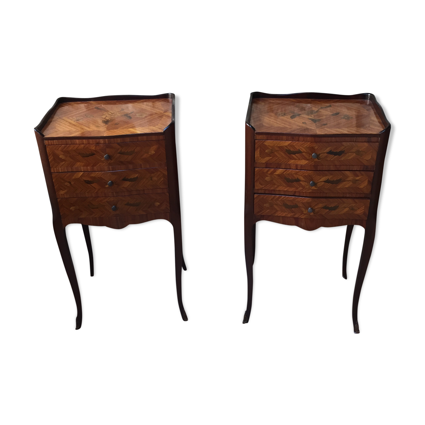 Pair of inlaid nightstands