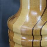 Pair of large Czechoslovakian wooden vases, mixed woods, 1960s