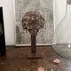 Sculpture. Ancient wooden angel head.