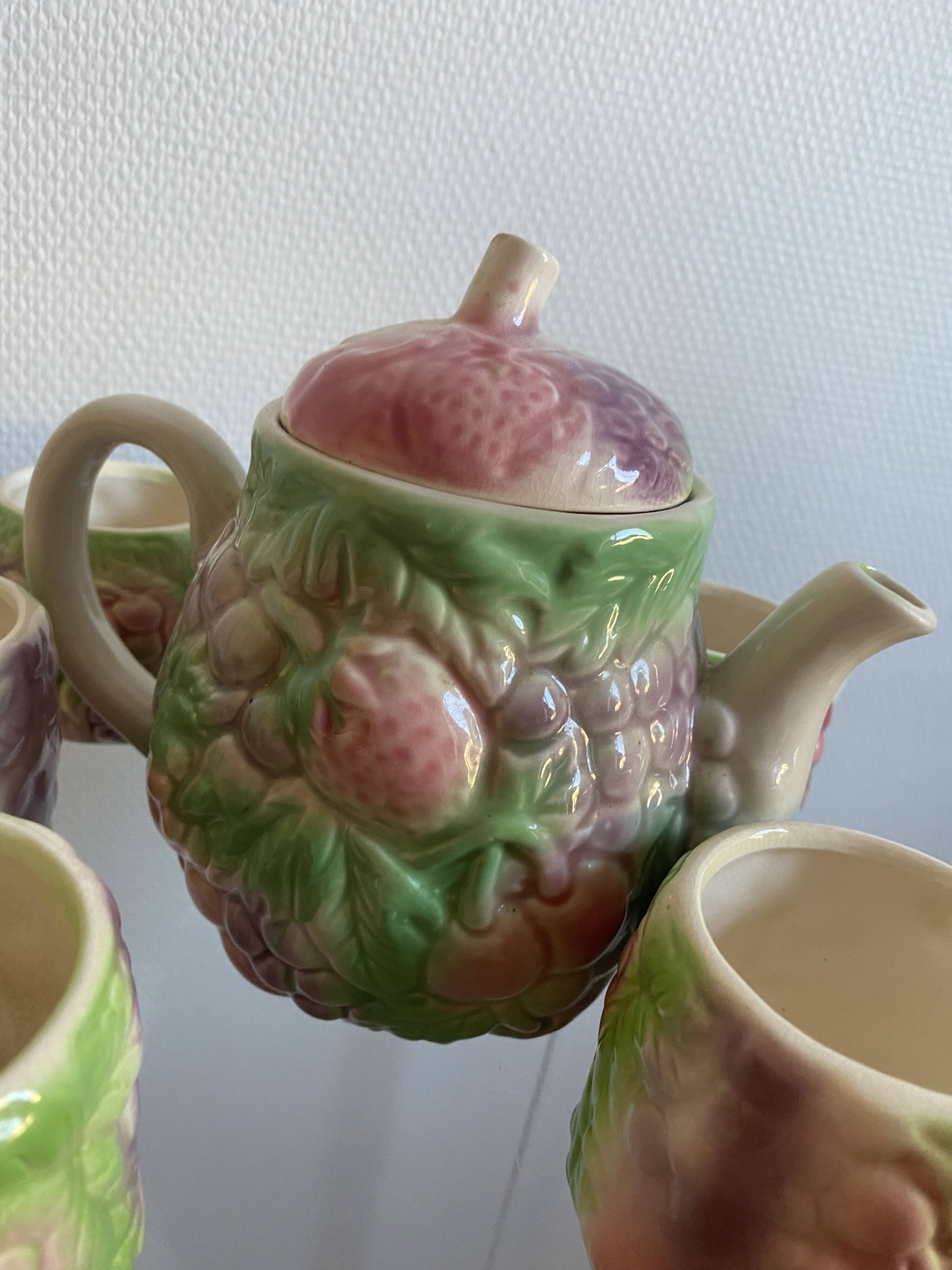80s slip tea service