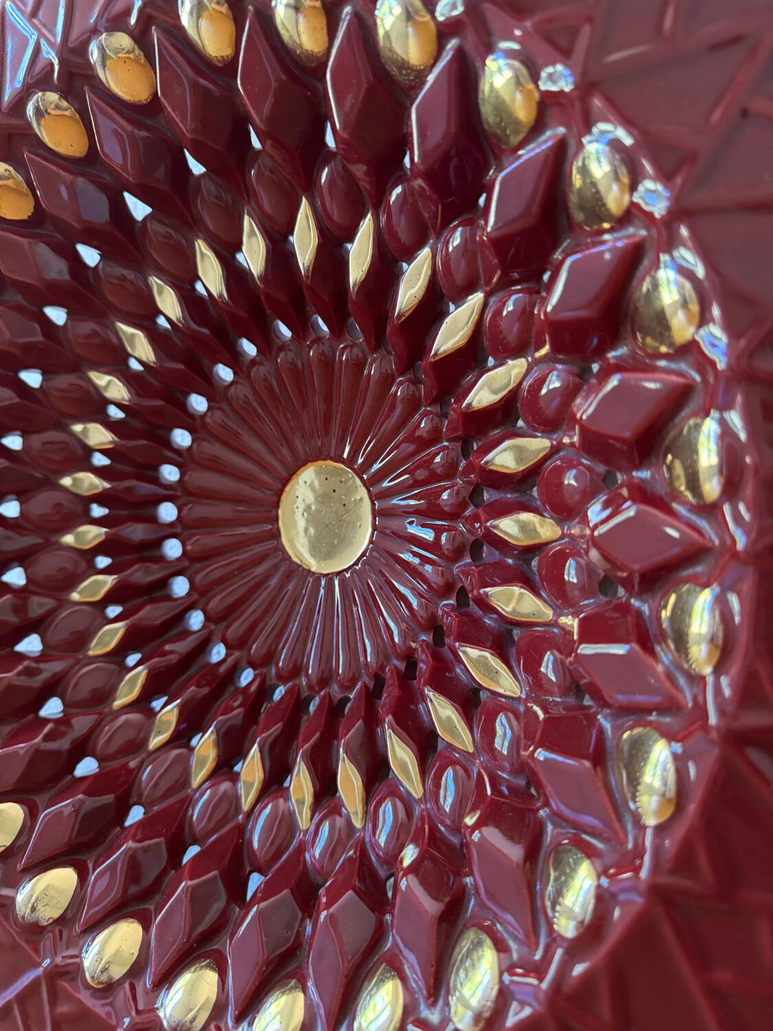 Large openwork ceramic dish from Vallauris, 1960s