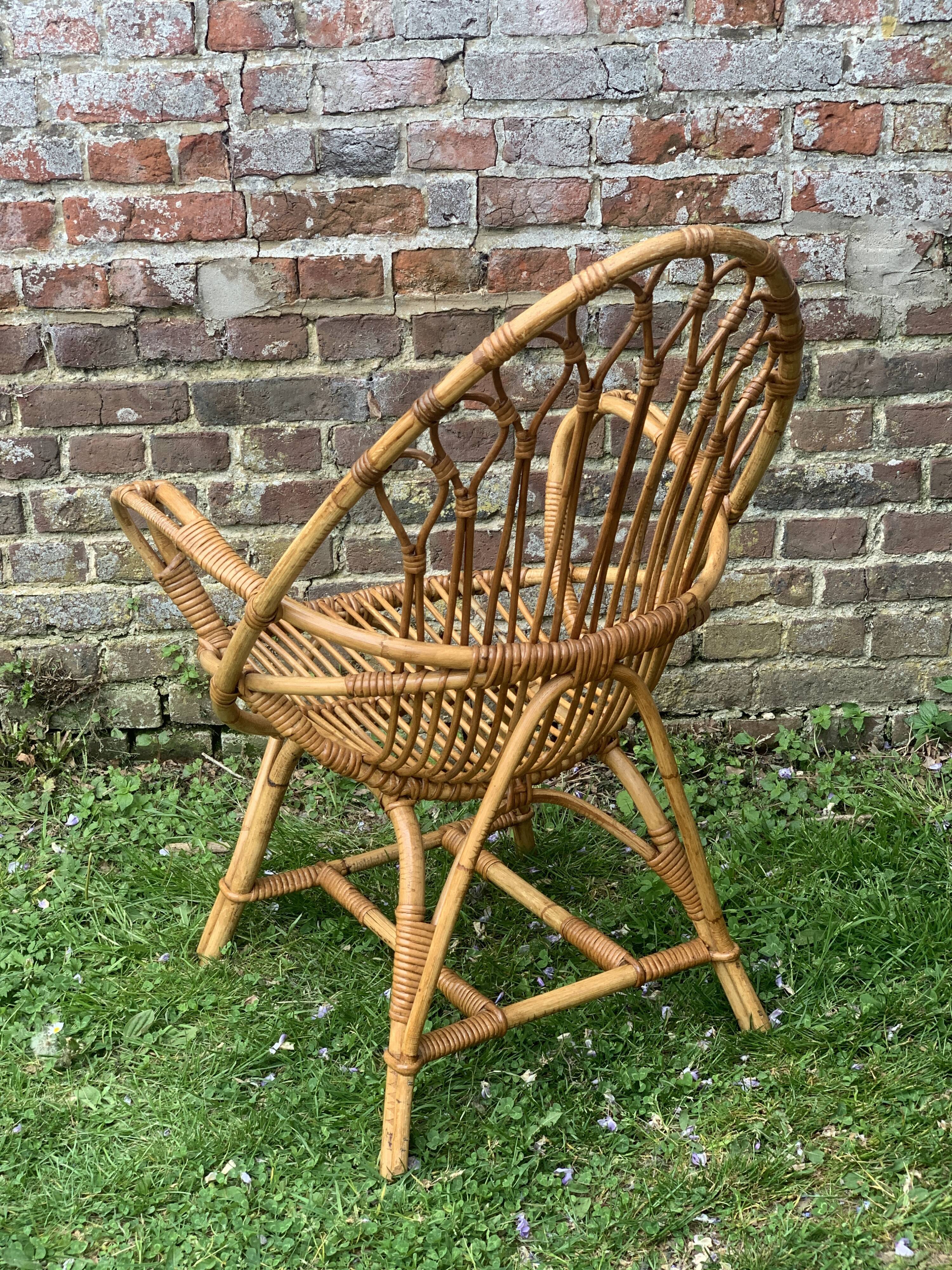 Rattan armchair