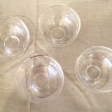 Suite of 4 champagne glasses or ice cream cup daum nancy croix de lorraine france