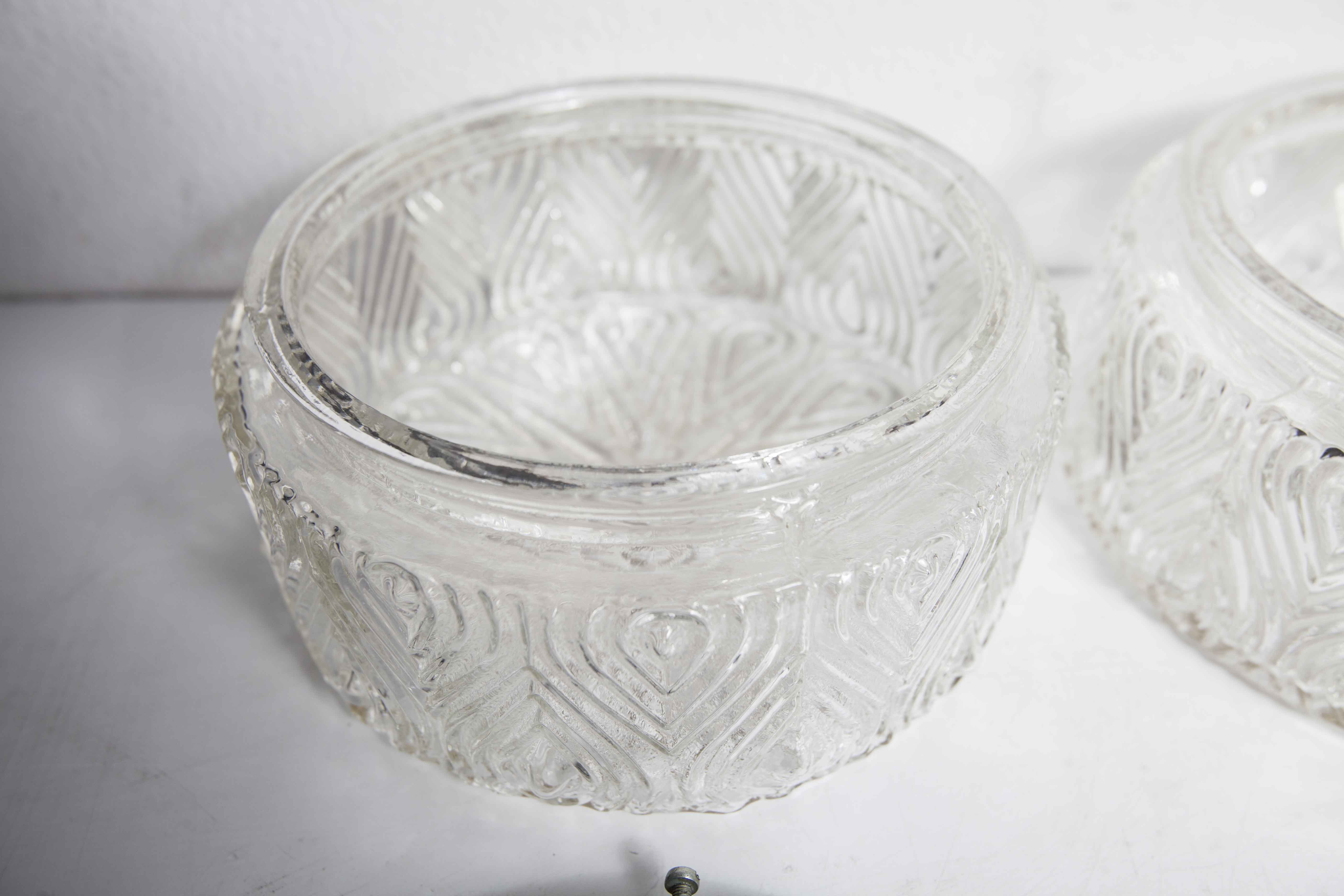 Set of 3 glass ceiling lamps 60