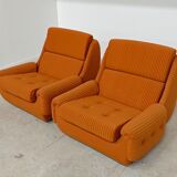 Complete orange salon JITONA in Atlantis Space Age style from the 1970s.