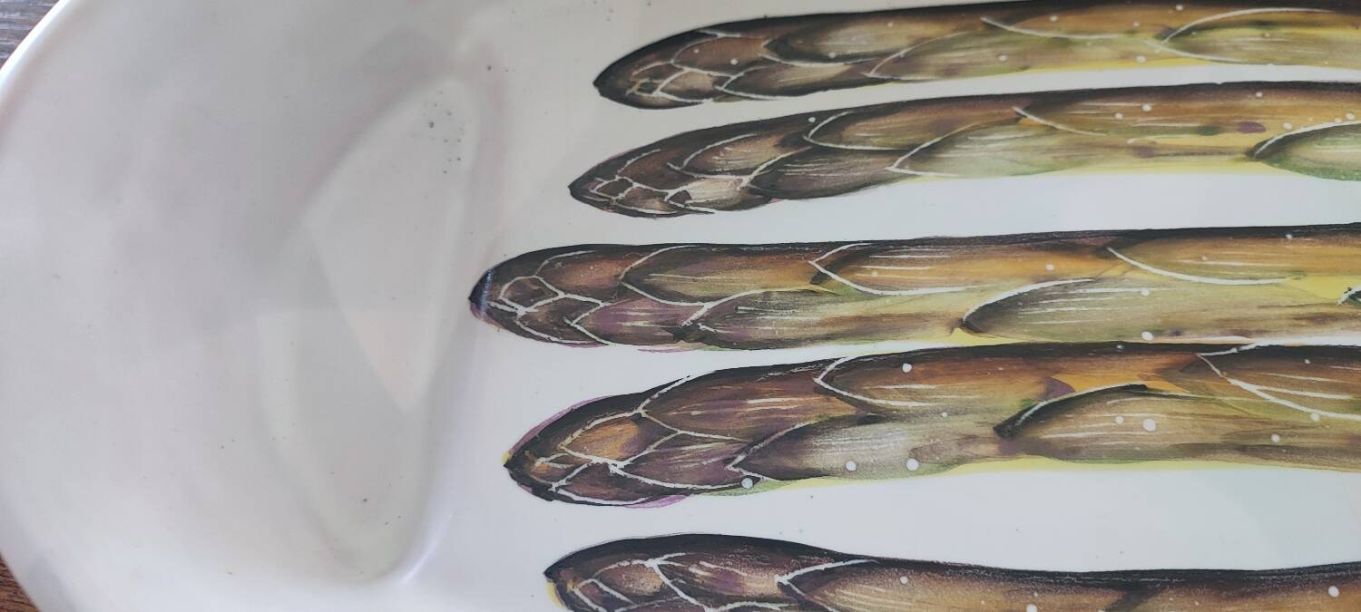 Vallauris ceramic asparagus dish