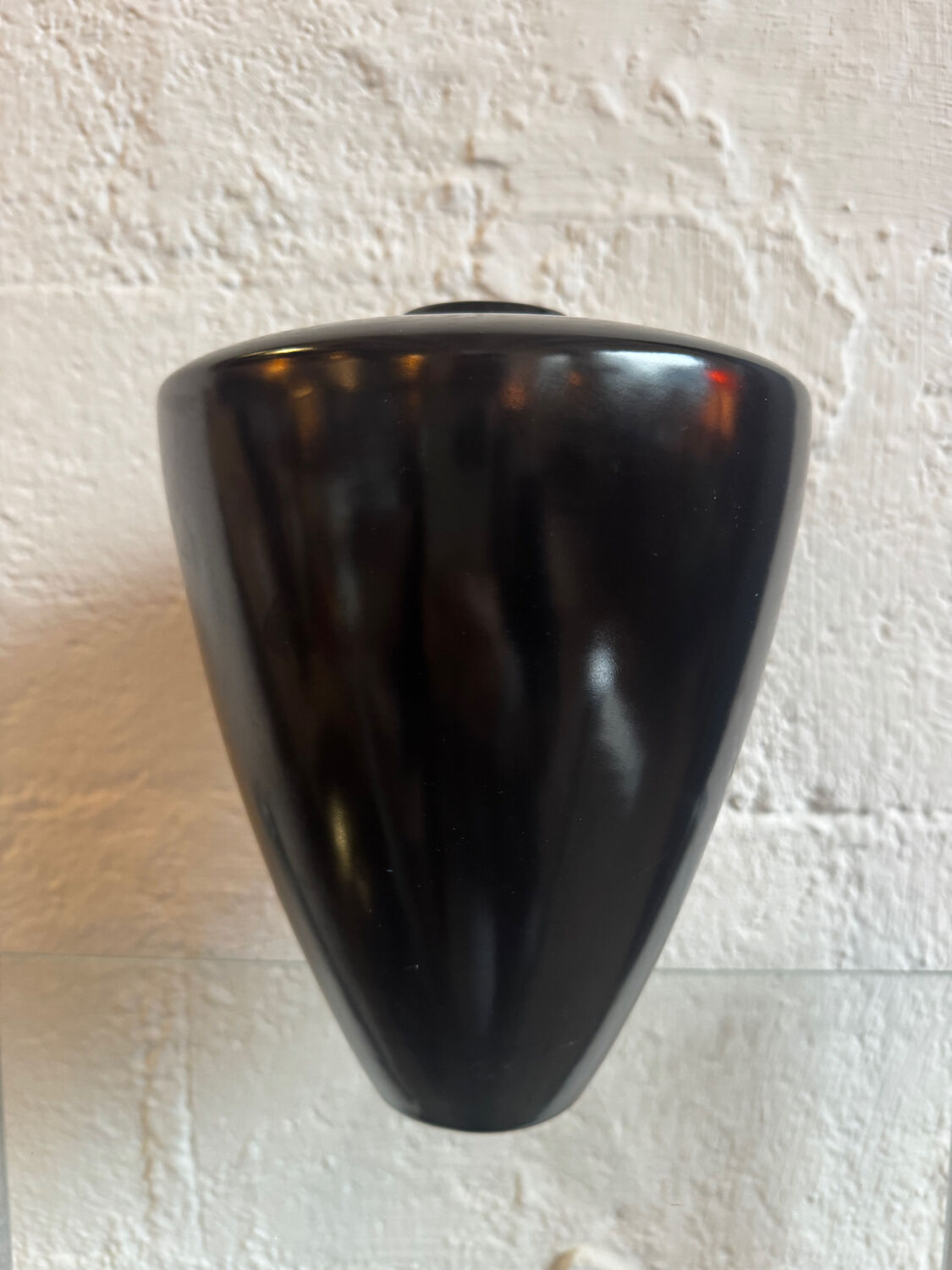Modernist black ceramic vase from the 1950s.