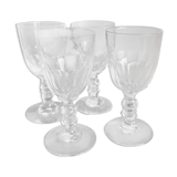 4 verres à pied à liqueur en cristal