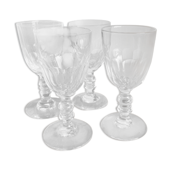 4 small glasses on foot with crystal liquor