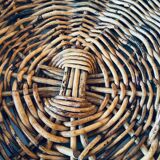 Large round wicker tray