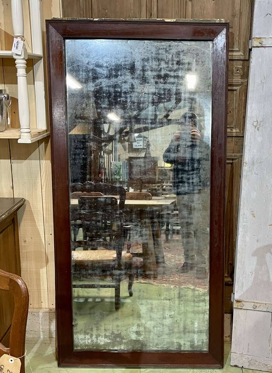 19th-century mirror with wooden frame, in original condition - 1.79m x 87cm