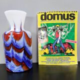 Red, White and Blue Murano Glass Vase by Carlo Moretti, Italy