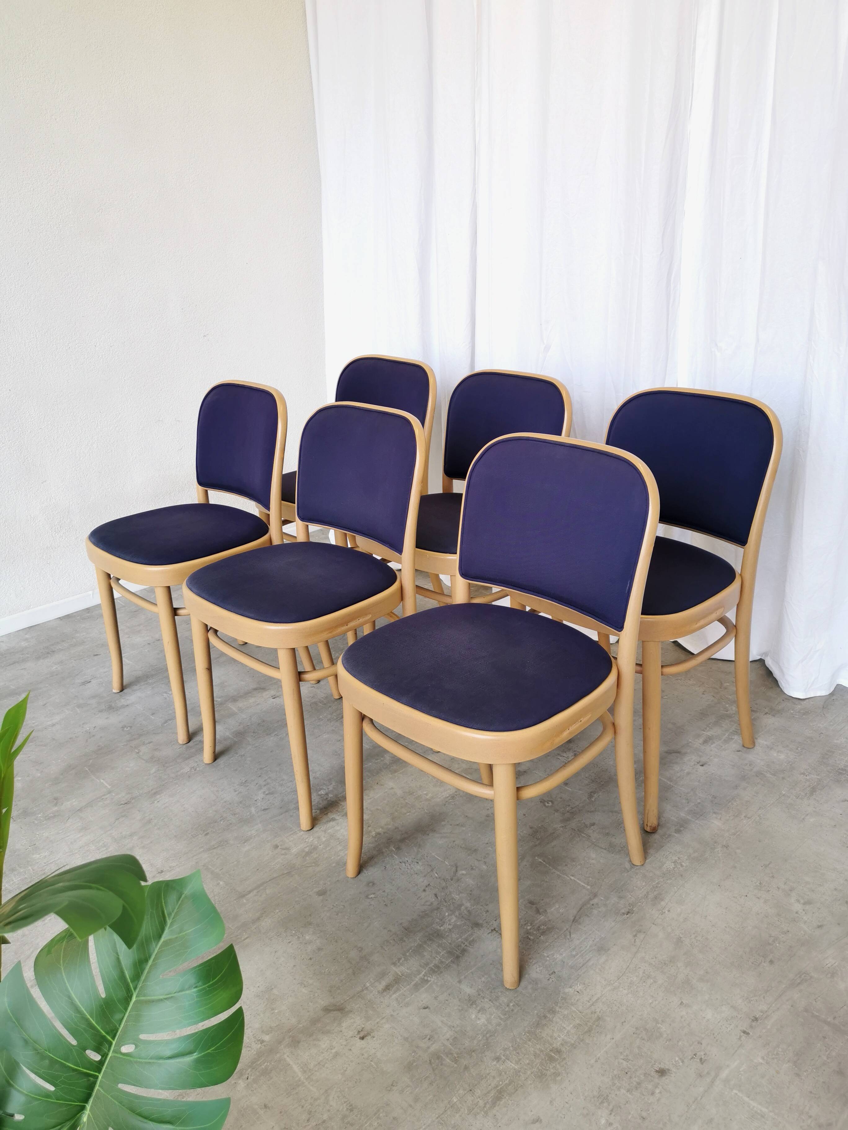 Vintage Bentwood Dining Chairs - Set of 6 - Joseph Hoffmann Thonet Design