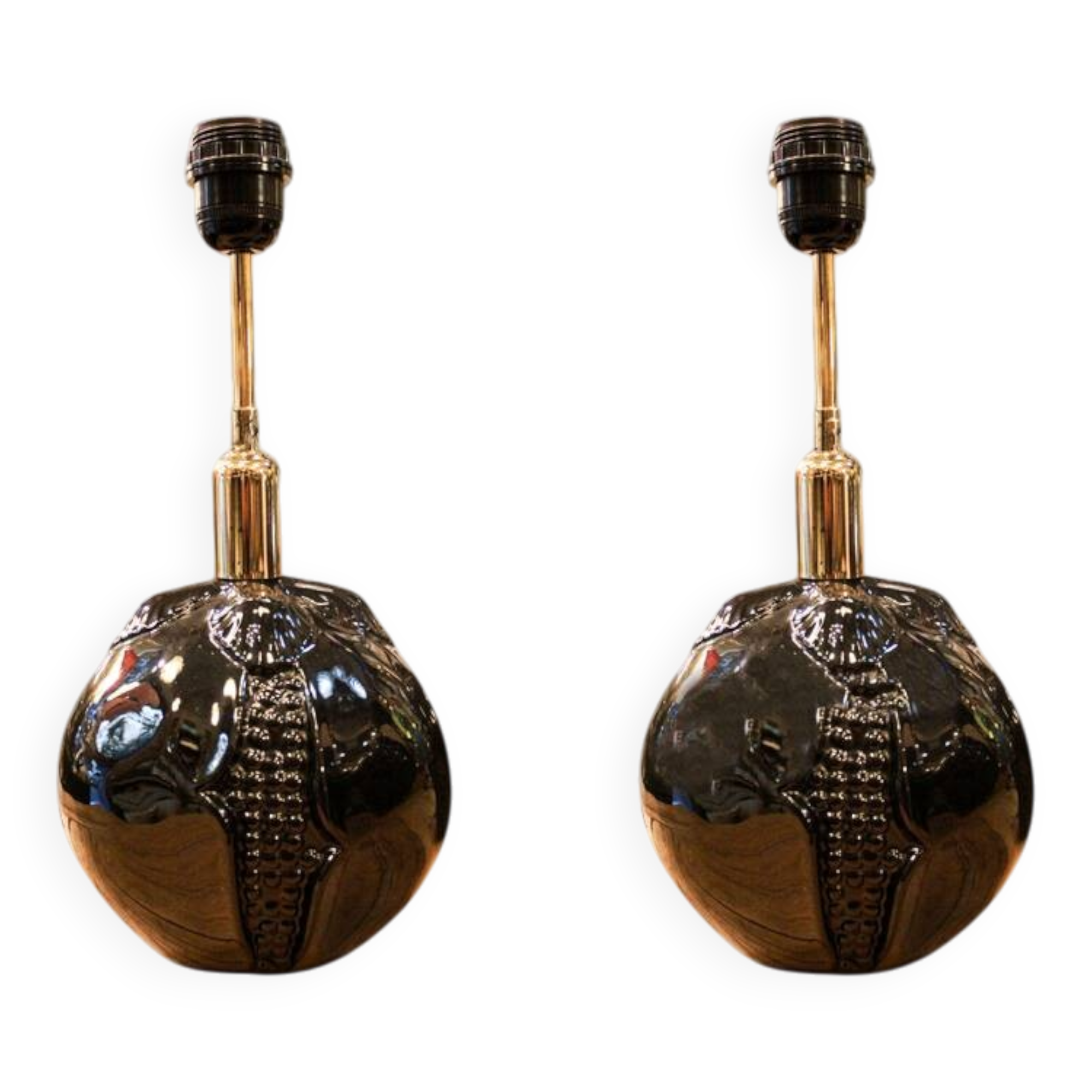 Paire de Lampes Grenade Noire