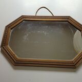 Old copper wood mirror 30x45cm