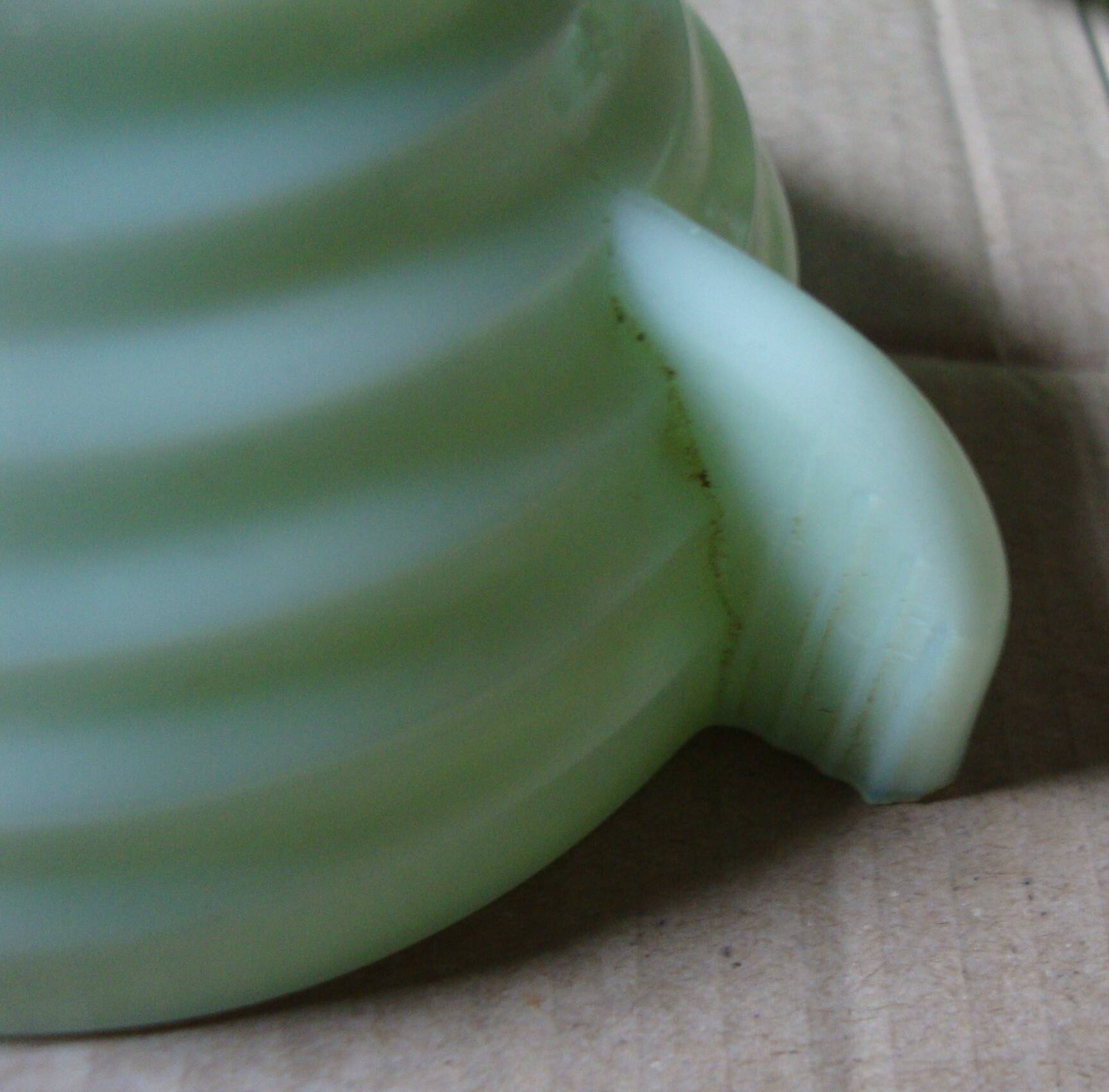 Set of 8 vintage cups in pale green opaline.