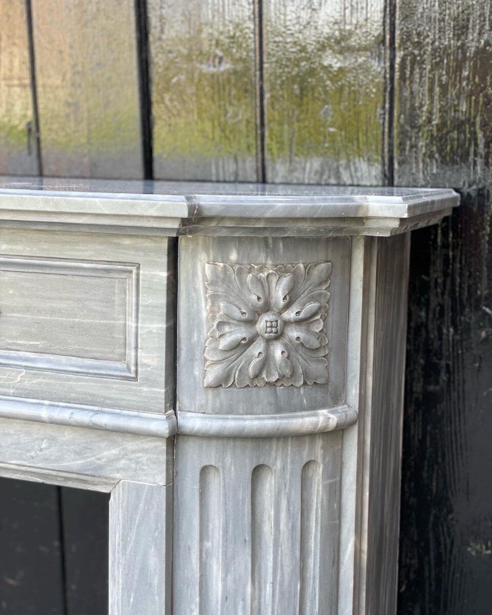 Louis XVI style fireplace in Turquin blue marble circa 1900