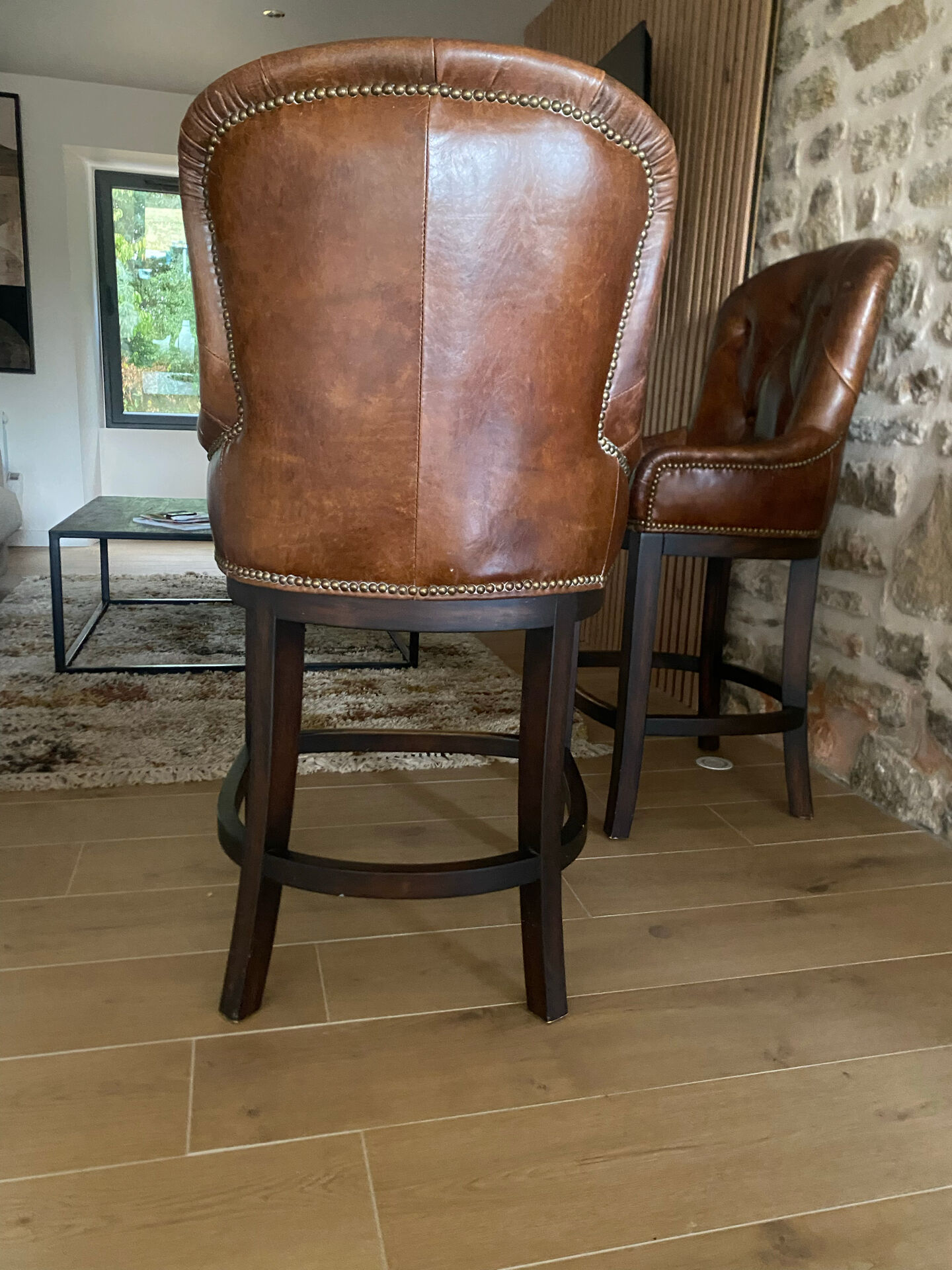 2 genuine leather bar stools from Signature