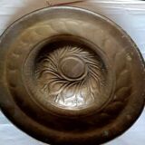 Antique brass alms dish, 17th century