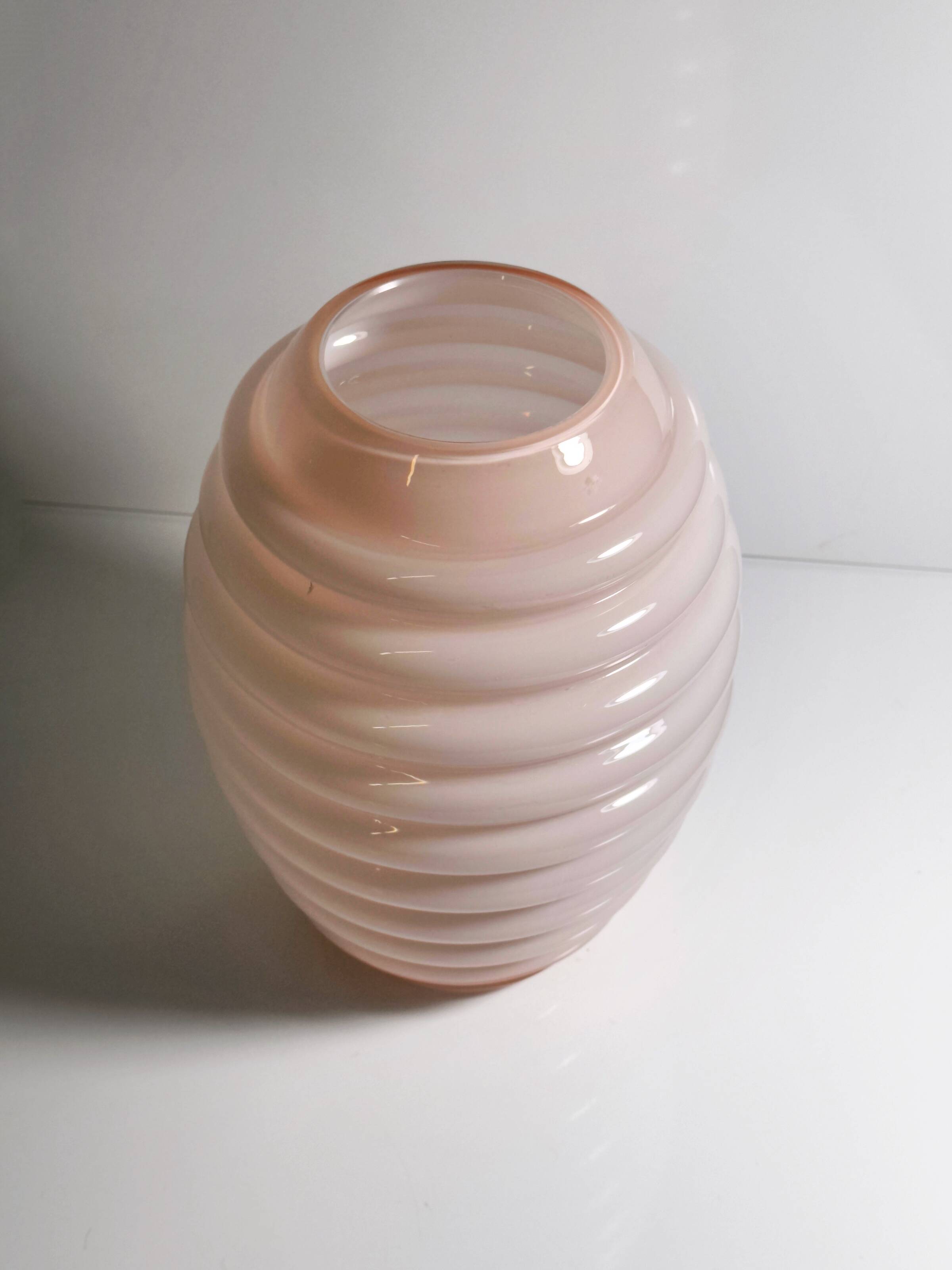 Vetrarti Pink Milk Glass Murano Vase -1970s