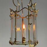 Gilt bronze lantern, original curved glass, circa 1900