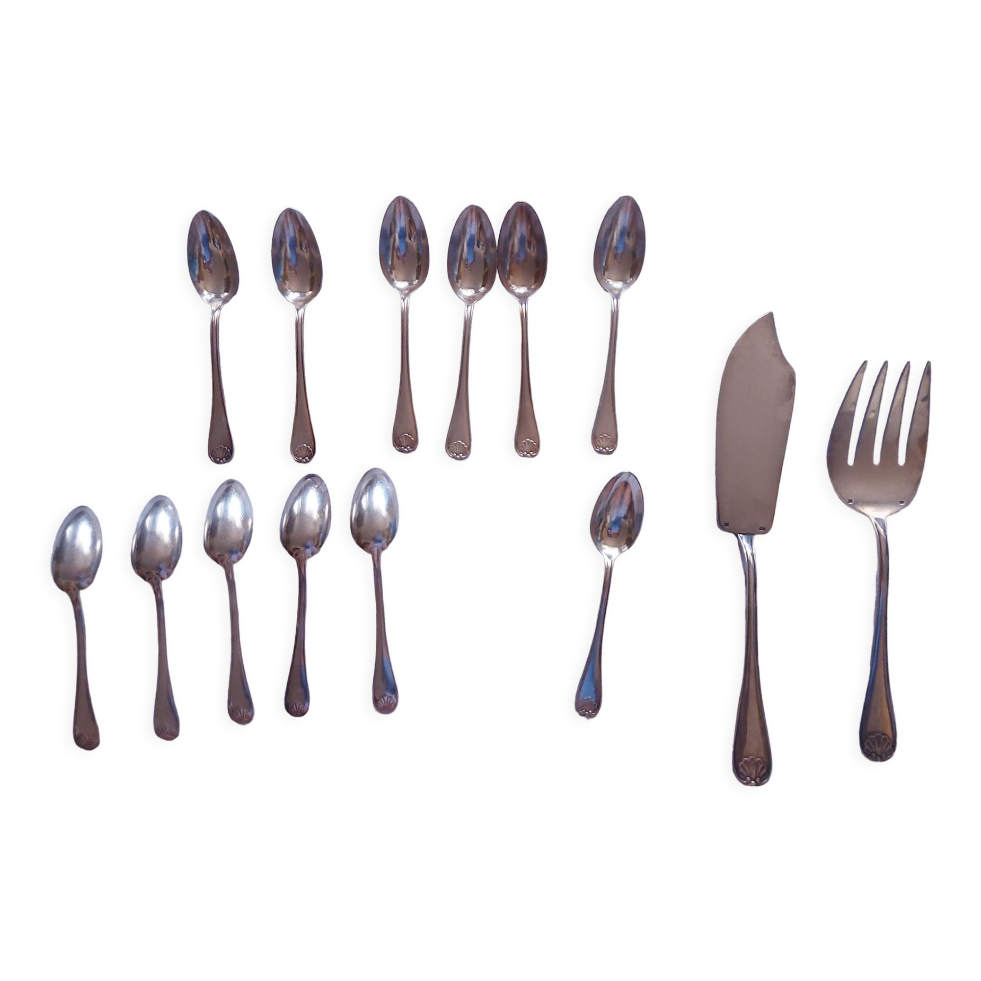 Cutlery in silvered metal, goldsmith Mondial