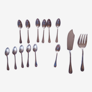Cutlery in silvered metal, goldsmith Mondial