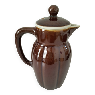 Vintage chocolate glazed stoneware teapot