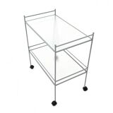 1980s metal and glass serving trolley