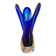 Murano style cobalt blue blown glass vase