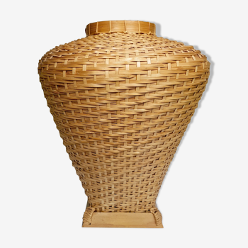 Vase ball vintage rattan