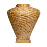Vase ball vintage rattan