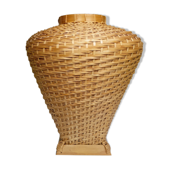 Vase ball vintage rattan