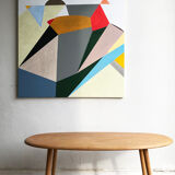 Tableau abstrait - huile sur toile - 90 x 90 cm