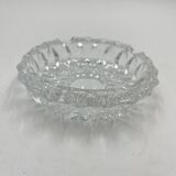 Cendrier rond en verre moulé en relief