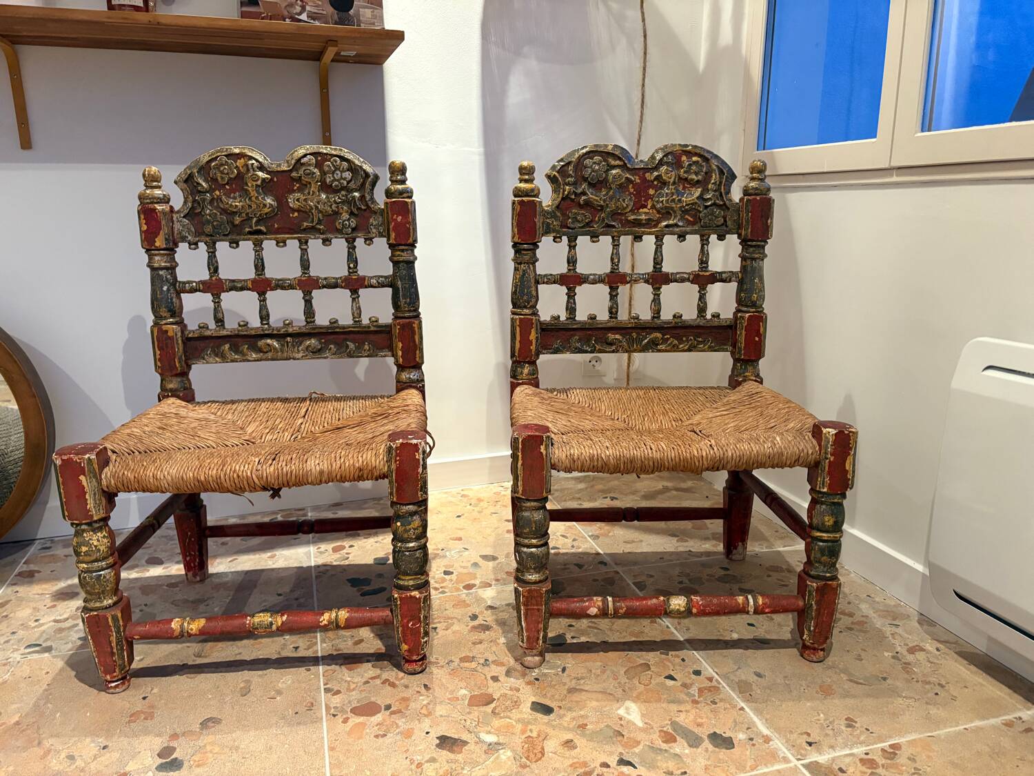 Set of 2 Spanish Armchairs from the 19th Century