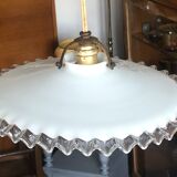 Old white creneled opaline hanging