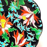 Large Longwy Emaux Dish Model Tropic D35 CM To Hang Or Other Decoration