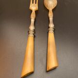 Silver and horn salad cutlery