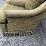 Pair of seventies chairs in green tweed