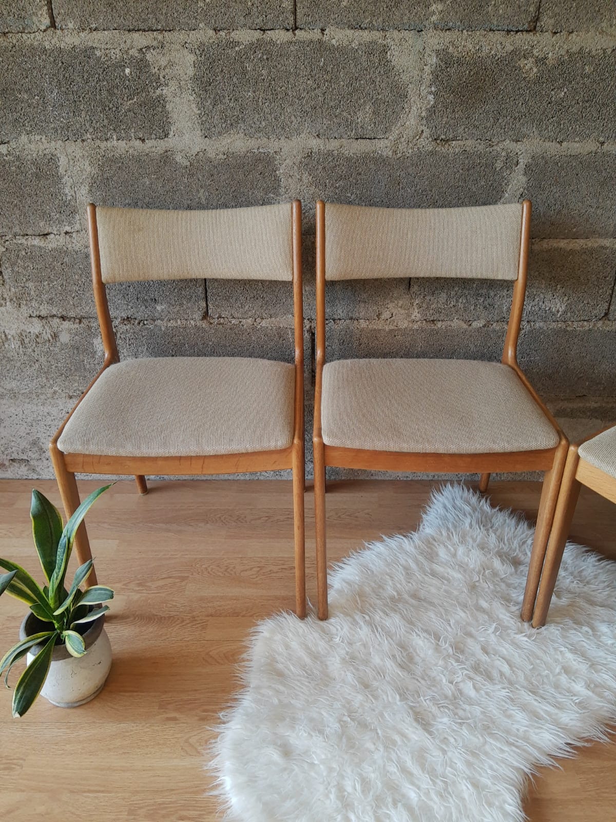 Set of 3 Danish Scandinavian chairs Uldum Mobelfabrik 7171