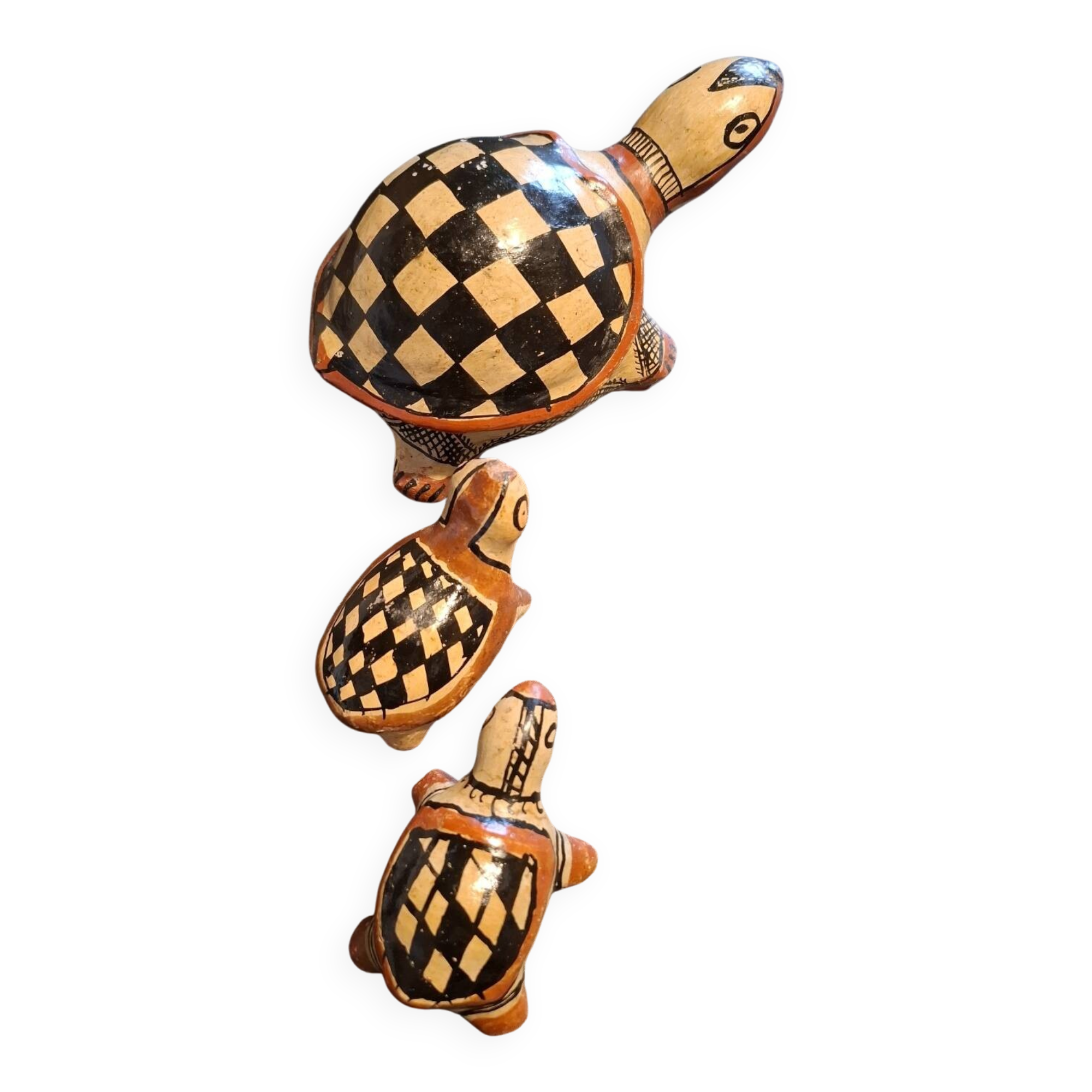 Traditional Berber ceramic turtle family