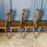 Four western solid wood chairs 1970
