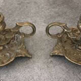 Pair of vintage brass table candlesticks