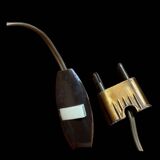 Bouillotte lamp without shade in black and gold metal