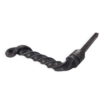 Old solid wrought iron door handle