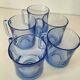 5 transparent blue Duralex mugs – French manufacturing