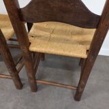 Straw brutalist chairs, set of 4